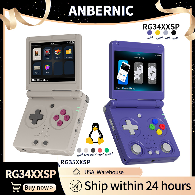 Retro Gaming Play Zone - Anbernic RG34XXSP RG35XXSP フリップ式携帯ゲーム機 IPSスクリーン Linux