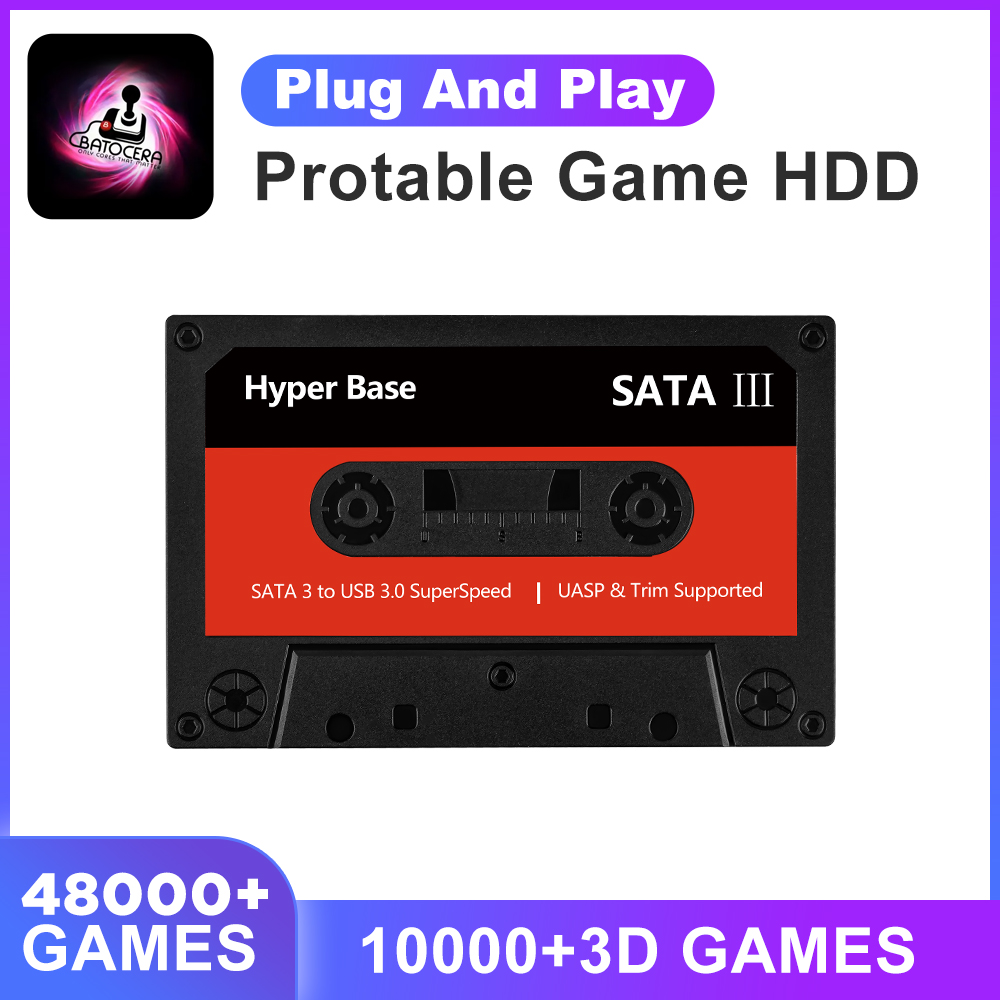 Retro Gaming Hdd - Batocera-Windowsゲームコンソール,psp,mame,n64,dc,3do,es,pc,ラップトップ,mac,48000ゲーム,35.Linux,500g用の外部ハードドライブ