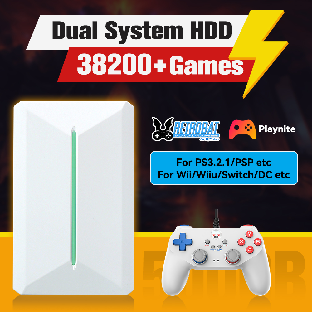 Retro Gaming Play Zone - Retrobat&Playnite システム HDD レトロゲームコンソール PS3/PS2/WIIU/WII/Switch/MAME 50+エミュレータ