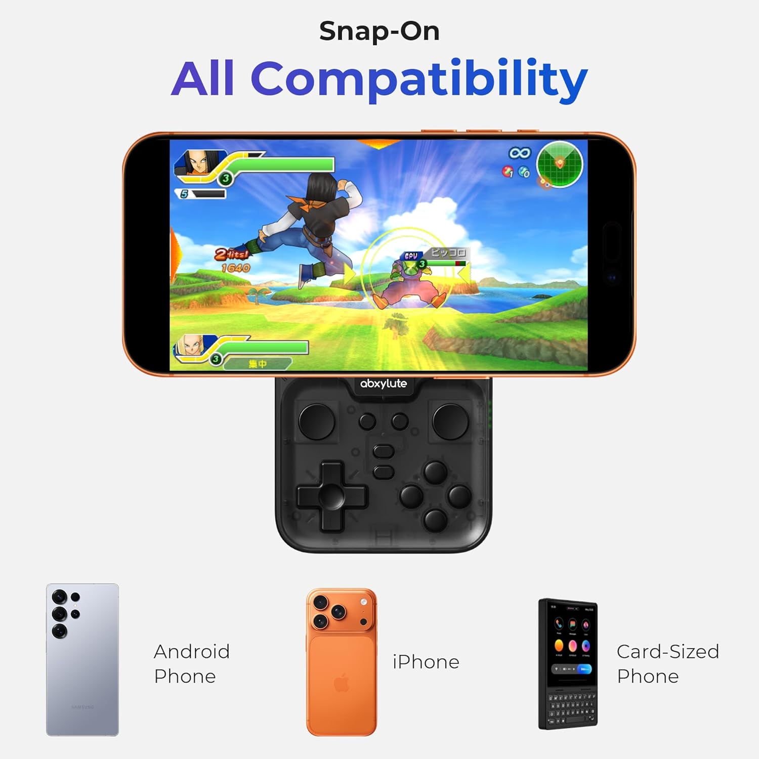 Retro Gaming On - M4スナップオンモバイルゲームコントローラー（Android＆iPhone対応）、軽量スマホコントローラー、ポケットサイズのレトロエミュレーターゲームパッド