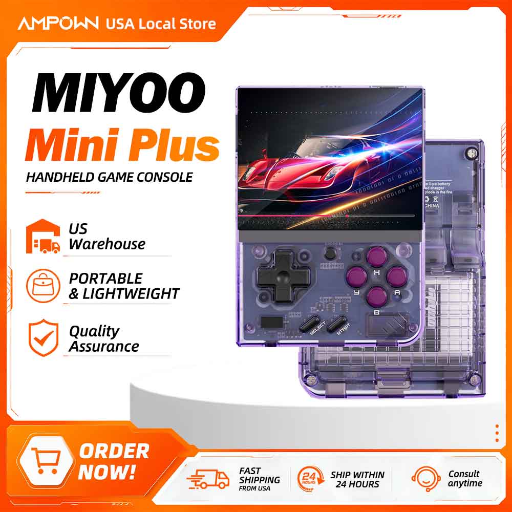Retro Gaming Usb - Miyoo Mini+ レトロハンドヘルドゲーム機 3.5インチOCA IPSスクリーン 2.5D狭額縁