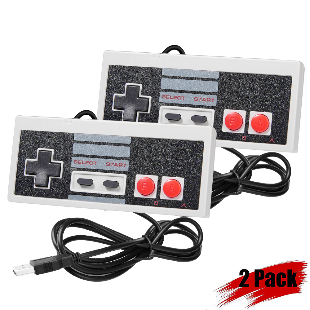Raspberry Pi Retropie - 2 個の有線 USB ネスゲームパッド用 Windows PC、Mac、Linux、ラズベリーパイ、レトロパイ、ネスエミュレータ用クラシックネスコントローラーゲームパッド