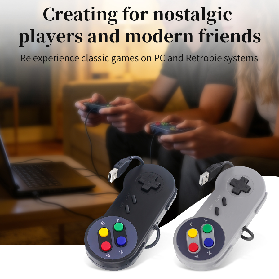 Raspberry Pi Retropie - USBレトロゲームパッド PC用 NESPi RetroPie対応 高感度有線ゲームコントローラー Raspberry