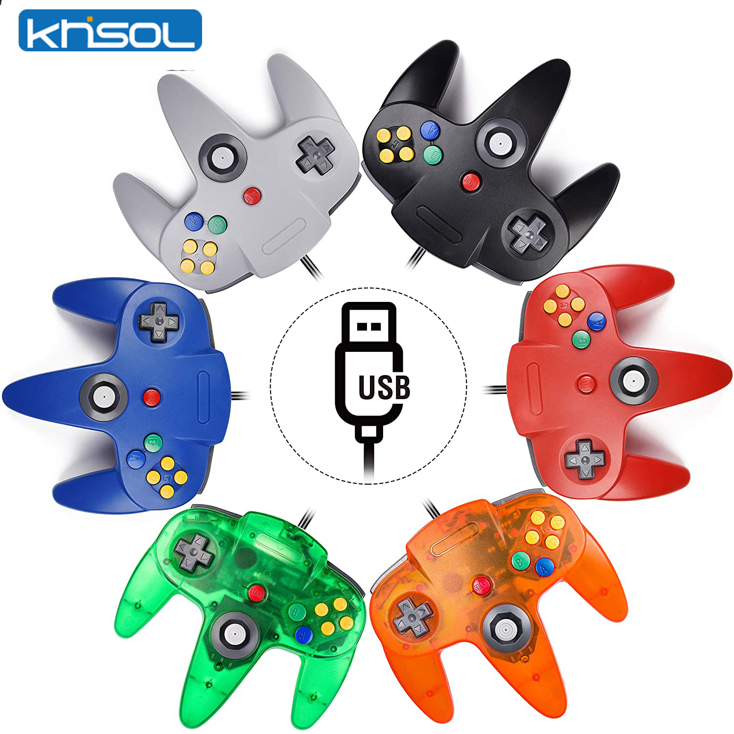 Retro Pc Gaming - N64 コントローラクラシック USB 有線リモートゲームパッドゲームジョイスティックアクセサリークラシック 64 コンソールレトロゲーム