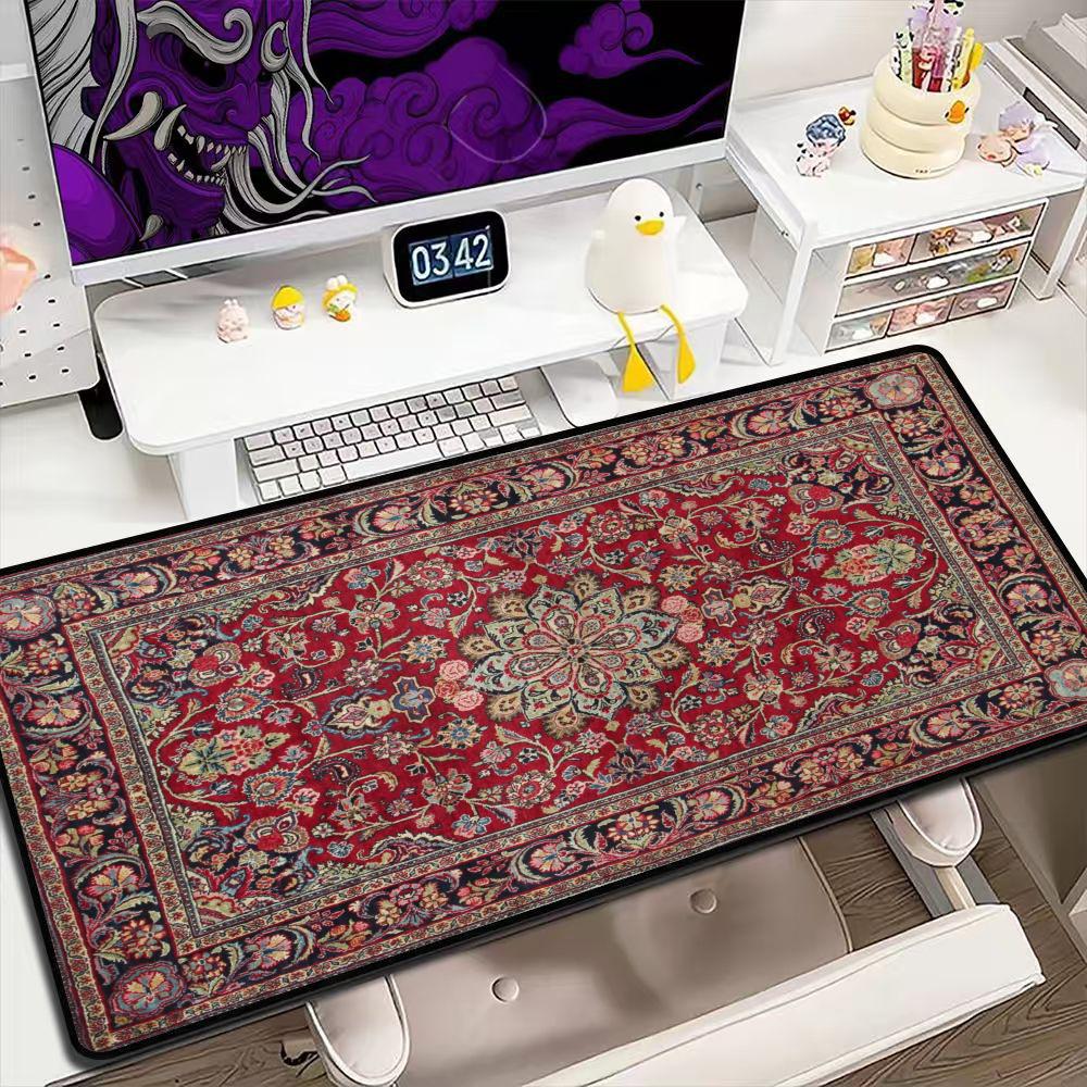 ヴィンテージペルシャ絨毯柄大型マウスパッド、滑り止めデスクマ - Retro Gaming Desk のレビューと価格