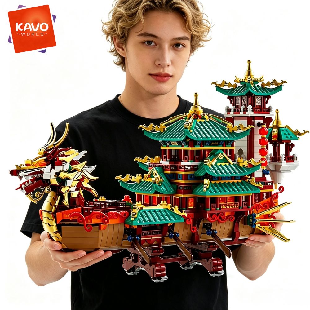 KAVOWORLD 2453ピース ドラゴンボート 組み立て - Retro Gaming Lego のレビューと価格