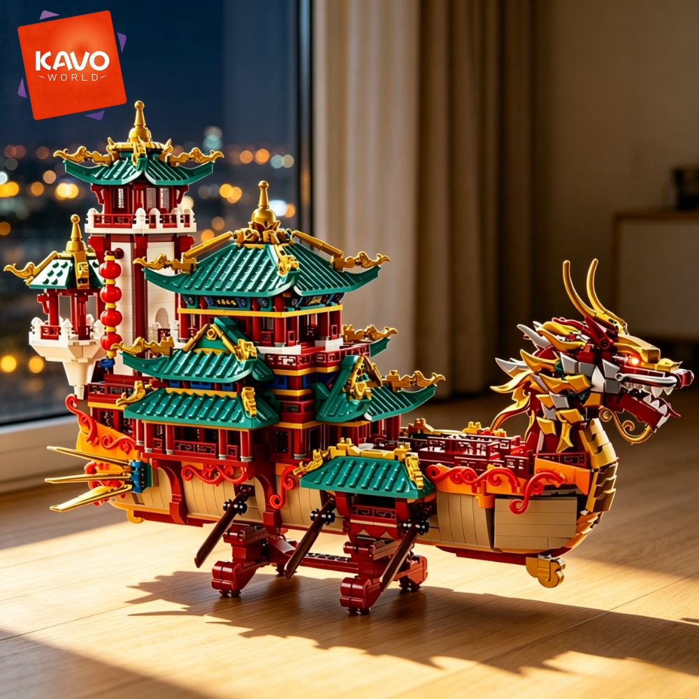 KAVOWORLD 2453ピース ドラゴンボート 組み立て - Retro Gaming Lego のレビューと価格