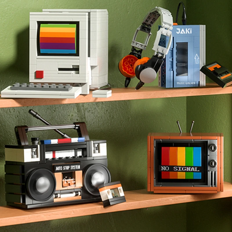 DIY レトロ家電家具テレビコンピュータテープウォークマンプ - Retro Gaming Lego のレビューと価格