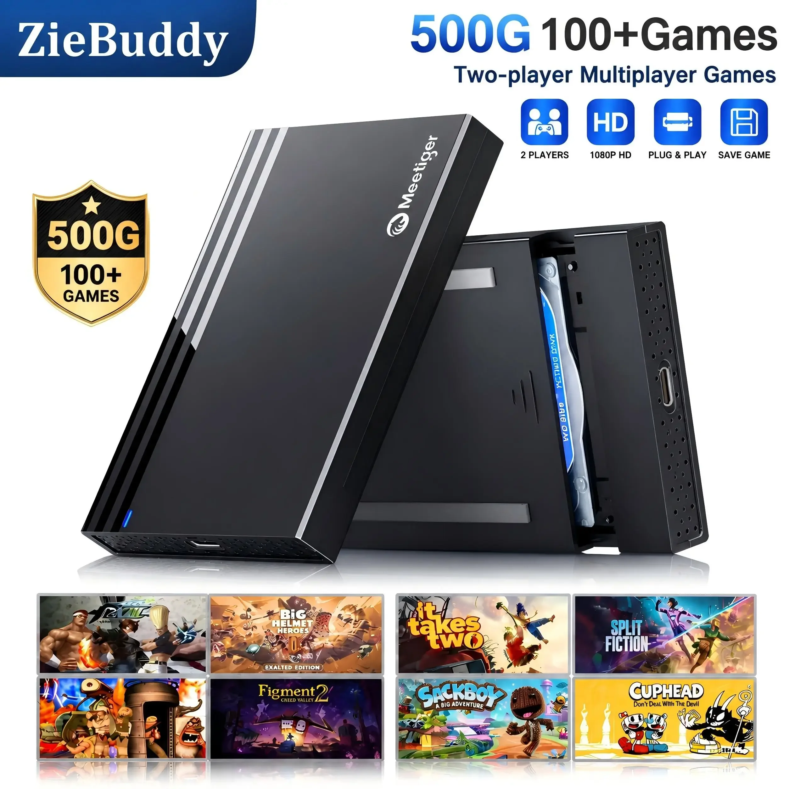 ZieBuddy 500GB ゲームコンソール 110+ 個 - Retro Gaming Hdd のレビューと価格