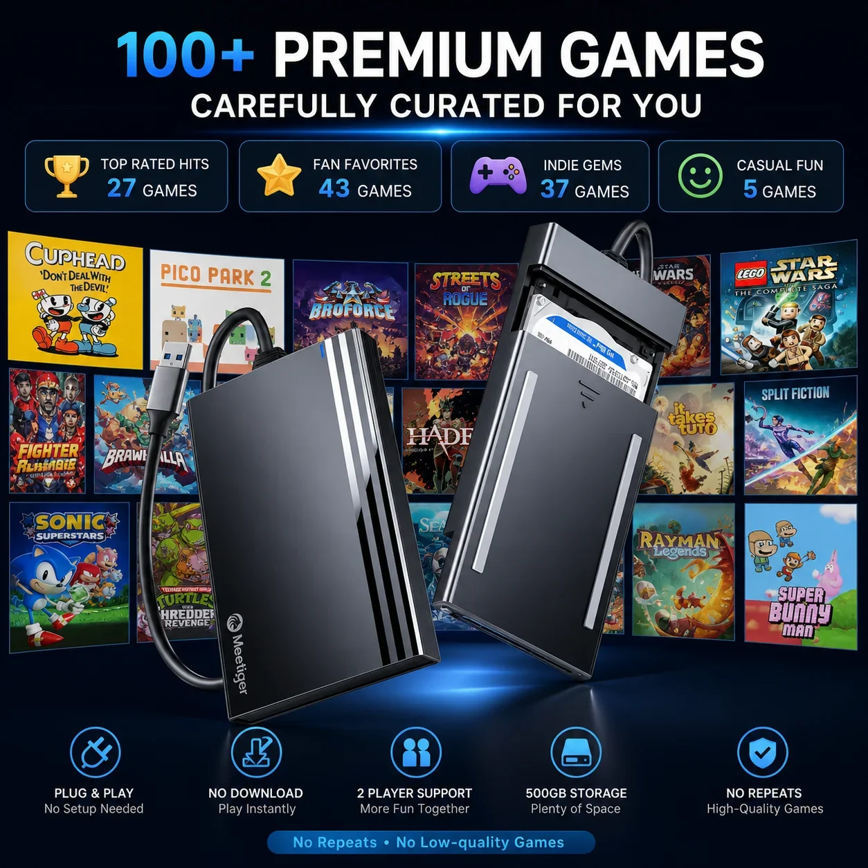 ZieBuddy 500GB ゲームコンソール 110+ 個 - Retro Gaming Hdd のレビューと価格