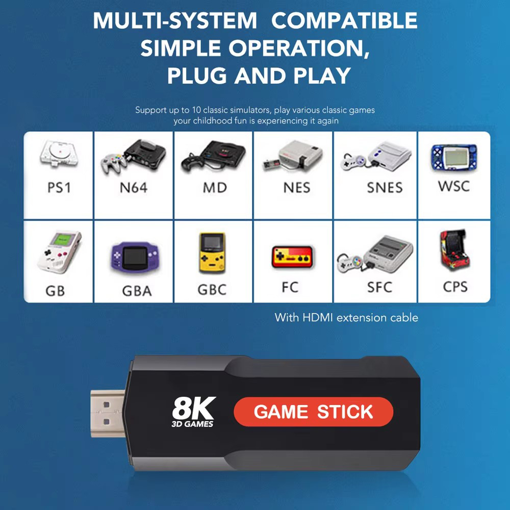X2ゲームスティックHD 4K 8K 3Dコンソール デュア - Retro Gaming Play Zone のレビューと価格